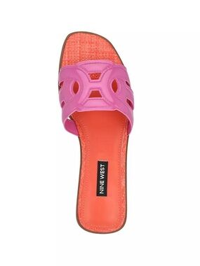 Nine West Magenta Geena Round Toe Slip-On Sandals